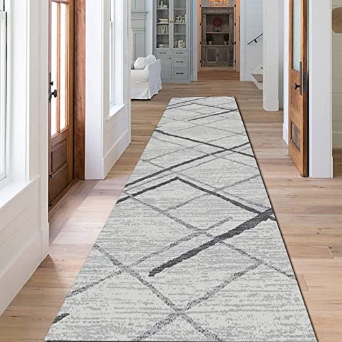 Läufer Teppich Flur rutschfest Läufer-Teppiche grauer Flur-Teppich-Läufer für Wohnzimmer, Schlafzimmer, Küche – rutschfester, niederfloriger Teppich für den Innen- und Außenbereich ( Size : 120×250cm von Lanmmraifc