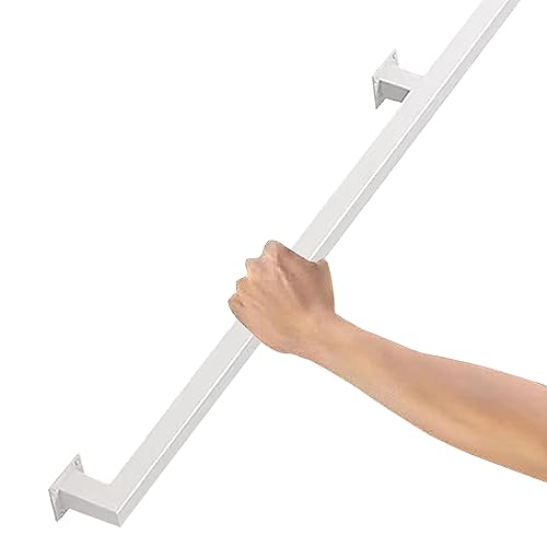 Lanmmraifc 30–600cm Metallhandlauf, Wandmontage für Innen- und Außenbereiche, Treppengeländer, Treppenstufen, Geländer für behinderte ältere Kinder, außen, weiß (Size : 100cm) von Lanmmraifc