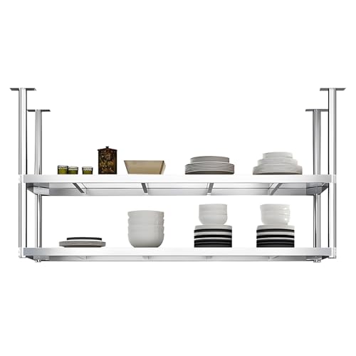 Lanmmraifc An der Decke montierte Dekorationsregale, hängendes Weinregal aus Edelstahl, schwebendes Hängeregal mit 2 Ebenen für Pflanzen und Blumentöpfe für Restaurants, Bars und Küchen(70x35x80cm) Lanmmraifc An der Decke montierte Dekorationsregale, hängendes Weinregal aus Edelstahl, schwebendes Hängeregal mit 2 Ebenen für Pflanzen und Blumentöpfe für Restaurants, Bars und Küchen(70x35x80cm) von Lanmmraifc