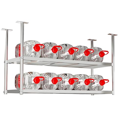 Lanmmraifc Deckenmontiertes Regal, Robustes schwebendes Organizer-Rack aus Edelstahl, 2-lagiges Deckenregal, Weinregal, hängende Dekorationen, Ausstellungsregale für die Balkonbarküche(110x35x80cm) Lanmmraifc Deckenmontiertes Regal, Robustes schwebendes Organizer-Rack aus Edelstahl, 2-lagiges Deckenregal, Weinregal, hängende Dekorationen, Ausstellungsregale für die Balkonbarküche(110x35x80cm) von Lanmmraifc