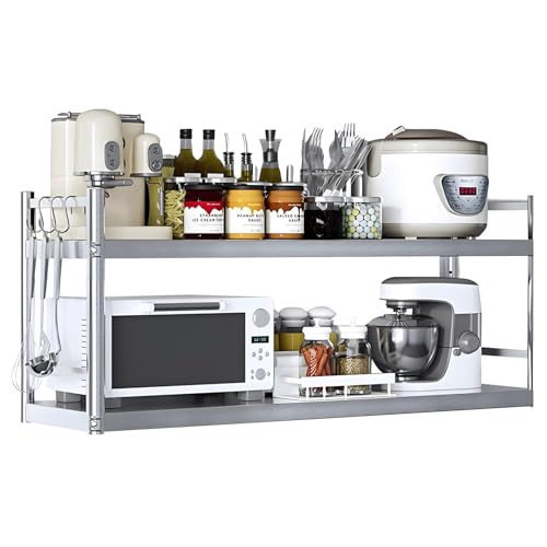 Lanmmraifc Schwebendes Küchenwandregal mit Seitenschutz, Robustes Catering-Lagerregal aus Edelstahl, an der Wand montierter Organizer für Töpfe und Pfannen, 2-lagig(120X35X55cm) von Lanmmraifc