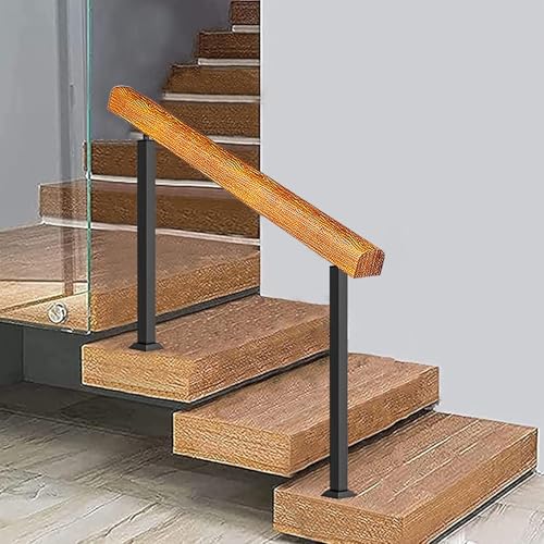 Übergangshandläufe aus Holz für Außentreppen, passend für Treppengeländer mit 1 bis 3 Stufen, verstellbarer Winkel, Doppelpfosten-Sicherheitshandlauf mit Montagesatz, Bodenmontage(Height 95cm,80cm/32i Übergangshandläufe aus Holz für Außentreppen, passend für Treppengeländer mit 1 bis 3 Stufen, verstellbarer Winkel, Doppelpfosten-Sicherheitshandlauf mit Montagesatz, Bodenmontage(Height 95cm,80cm/32i von Lanmmraifc