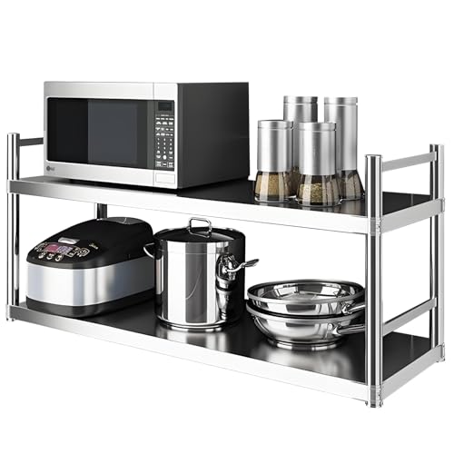 Wandmontierte schwebende Regale, Hängeregal aus Edelstahl, Catering-Küchenaufbewahrung, Mehrzweck-Organizer mit Seitenschutz für Gewerbe, Kochen, Restaurant, Bar(60X30X55cm) von Lanmmraifc