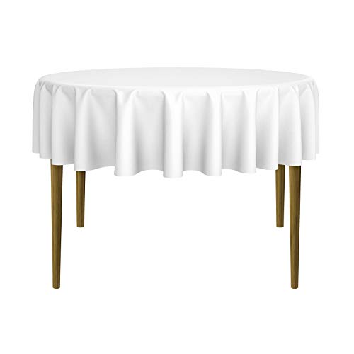 Lann's Linens - 178 cm runde Premium-Tischdecke für Hochzeit Bankett Restaurant – Polyestergewebe Tischdecke – Weiß von Lann's Linens