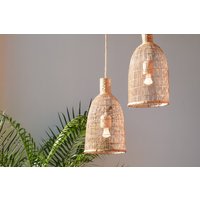 Handgewebte Bambus Pendellampe/Hängelampe Aus Wiederverwendetem Angelkorb Licht Hochzeit Restaurant Holzseil Weiß Rustikal Rattan Wie Asiatisch von LannaPassa