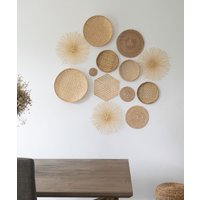 Set Von 13 Handgewebten Bambus Rattan Weiden Wand Kunst Dekor Hängenden Sunburst Bunte Pastell Stern Große Natürliche Formen Schalen Holz Set Von 13 Handgewebten Bambus Rattan Weiden Wand Kunst Dekor Hängenden Sunburst Bunte Pastell Stern Große Natürliche Formen Schalen Holz von LannaPassa