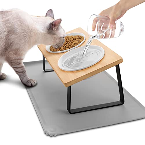 Lannvan Katzennapf Erhöht - Futternapf Katze aus Keramik mit Napfunterlage Silikon - 15° gekippte Ergonomischer Futterstation Katzen Hundenapf - 350ml Fressnapf und Wassernapf für kleine Hunde Lannvan Katzennapf Erhöht - Futternapf Katze aus Keramik mit Napfunterlage Silikon - 15° gekippte Ergonomischer Futterstation Katzen Hundenapf - 350ml Fressnapf und Wassernapf für kleine Hunde von Lannvan