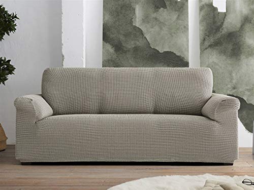 Lanovenanube Belmarti – Sofabezug Milan Dual – Pattern Fit – 4 Sitzer, Farbe Beige/Weiß 3 Plätze grau/weiß von Lanovenanube