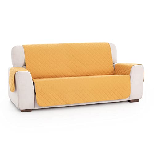 Lanovenanube Mallorca Sofabezug, gepolstert, praktisch, 2-Sitzer, Senfgelb von Lanovenanube