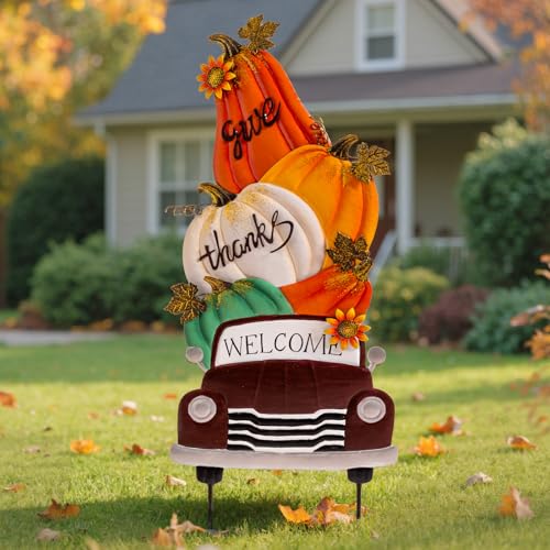 Lanpn 29x76cm Gartenstecker Dekorative Herbst, Metall Wasserdicht Gartenpfähle 3 Gestapelt Kürbis Muster für Haustür Weg Straßengang Hof Außen Aussen Herbstdeko Herbstdeko Thanksgiving Lanpn 29x76cm Gartenstecker Dekorative Herbst, Metall Wasserdicht Gartenpfähle 3 Gestapelt Kürbis Muster für Haustür Weg Straßengang Hof Außen Aussen Herbstdeko Herbstdeko Thanksgiving von Lanpn