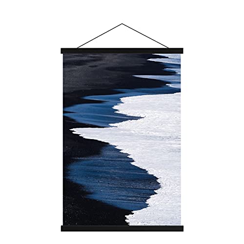 Lanpn A3 Magnetischer Posterrahmen, 30 cm, 30 x 40 cm, 30 x 45 cm, magnetischer Bilderrahmen, aus Naturholz, für Poster, Magnetrahmen, Posterrahmen (30 cm, schwarz) von Lanpn