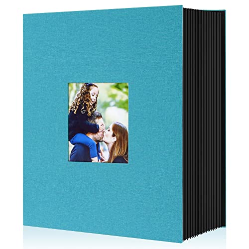 Lanpn Fotoalbum, 10 x 15 1000 Hülle, Großes Riesiges Format, Leinenstoff, Album für horizontale, vertikale Fotos (blaugrün) von Lanpn