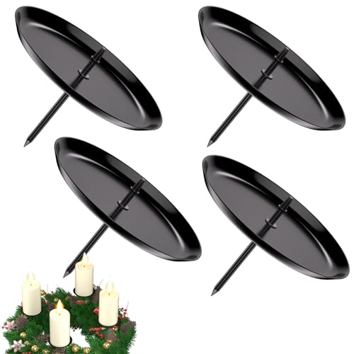 LanpoVista 4er Set Kerzenhalter für Adventskranz: 8cm Metall Matt Kerzenständer mit Edelstahl-Dorn | für Advent & Weihnachten Skranz Deko | Minimalistisch | Schwarz LanpoVista 4er Set Kerzenhalter für Adventskranz: 8cm Metall Matt Kerzenständer mit Edelstahl-Dorn | für Advent & Weihnachten Skranz Deko | Minimalistisch | Schwarz von LanpoVista