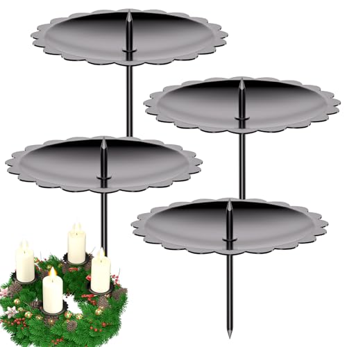 LanpoVista 4er Set Vintage Kerzenhalter für Adventskranz: 6cm Metall Kerzenständer mit Edelstahl-Dorn | DIY Weihnachtsdeko & Adventskranz | Minimalistisch | Schwarz LanpoVista 4er Set Vintage Kerzenhalter für Adventskranz: 6cm Metall Kerzenständer mit Edelstahl-Dorn | DIY Weihnachtsdeko & Adventskranz | Minimalistisch | Schwarz von LanpoVista