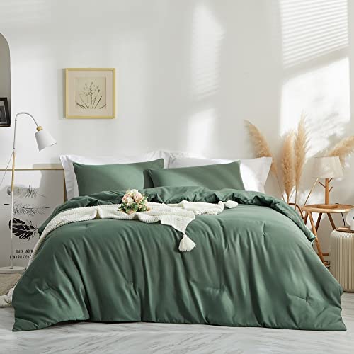 Lanqinglv 2er Set Bettdecke 155x220 cm Ganzjahresdecke 4 Jahreszeiten,Grün Salbeigrün Mikrofaser Steppdecke für Allergiker Zudecke Schlafdecke Duvet 155x220cm,2 Decken mit 2 Kissenbezug 80x80cm von Lanqinglv