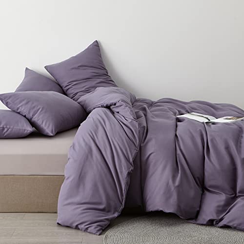 Lanqinglv 2er Set Kissenbezug 40x80cm Violett Lila Uni Dekokissenbezug Kopfkissenbezug Bettkissenbezug mit Reißverschluss von Lanqinglv