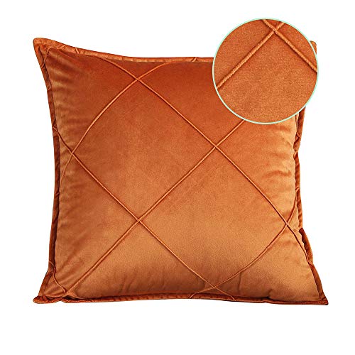 Lanqinglv 2er Set Samt Kissenbezug 45x45cm Sofakissen Kissenhülle Dekorative Dekokissen Wurfkissenbezug Lendenkissen mit Reißverschluss Sofa Kissenbezug Wohnzimmer Schlafzimmer Auto Orange 18x18 Inch von Lanqinglv