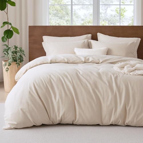 Lanqinglv Bettwäsche 200x200cm Beige Microfaser Bettwäscheset Uni Unifarben Doppelbett Bettbezug mit Reißverschluss und 2 Kissenbezüge 80x80 cm - Romantisch und Elegant von Lanqinglv