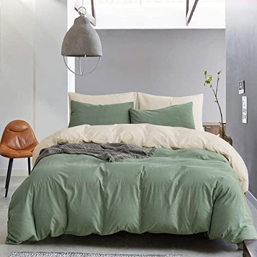 Lanqinglv Bettwäsche Set 220x240cm Grün Aprikose Wendebettwäsche Doppelbett Mikrofaser Uni Deckenbezug Bettbezug und Kissenbezüge 80x80cm mit Reißverschluss Lanqinglv Bettwäsche Set 220x240cm Grün Aprikose Wendebettwäsche Doppelbett Mikrofaser Uni Deckenbezug Bettbezug und Kissenbezüge 80x80cm mit Reißverschluss von Lanqinglv