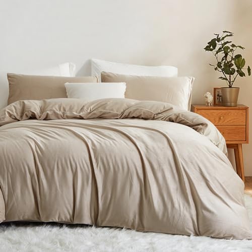 Lanqinglv Flanell Fleece Bettwäsche 135x200 cm Khaki Haferflocken Plüsch Flauschig Winterbettwäsche Warme Cashmere Touch Biber Uni Bettbezug mit Reißverschluss und Kissenbezug 80x80 cm Lanqinglv Flanell Fleece Bettwäsche 135x200 cm Khaki Haferflocken Plüsch Flauschig Winterbettwäsche Warme Cashmere Touch Biber Uni Bettbezug mit Reißverschluss und Kissenbezug 80x80 cm von Lanqinglv