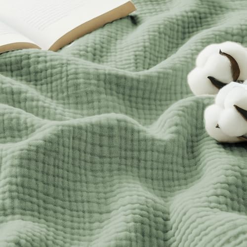 Lanqinglv Musselin Kuscheldecke 150x200cm Baumwolle Decke, 4-Lagig Musselin Sommerdecke Grün Tagesdecke Oeko-Tex zertifizierte, Wohn- & Kuscheldecke für Couch und Sofa,Bett-Überwurf,Baumwolldecke Lanqinglv Musselin Kuscheldecke 150x200cm Baumwolle Decke, 4-Lagig Musselin Sommerdecke Grün Tagesdecke Oeko-Tex zertifizierte, Wohn- & Kuscheldecke für Couch und Sofa,Bett-Überwurf,Baumwolldecke von Lanqinglv