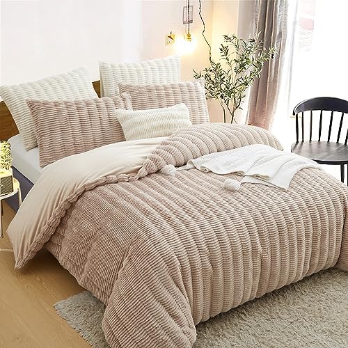 Lanqinglv Plüsch Bettwäsche 200x220 cm Khaki Flauschig Langhaar Kunstfell Dick Winterbettwäsche Warm Kuschelig Flanell Fleece Cashmere Touch Bettbezug mit Reißverschluss und 2 Kissenbezug 80x80cm Lanqinglv Plüsch Bettwäsche 200x220 cm Khaki Flauschig Langhaar Kunstfell Dick Winterbettwäsche Warm Kuschelig Flanell Fleece Cashmere Touch Bettbezug mit Reißverschluss und 2 Kissenbezug 80x80cm von Lanqinglv