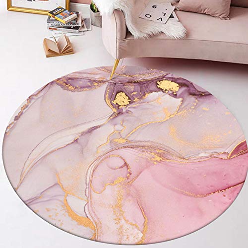 Lanqinglv Rund Teppich 80cm Aquarell Rosa Bunt In-und Outdoor Teppich für Terrassen Wohnzimmer Schlafzimmer Küche Kinderzimmer Hausdekor Modern Fußmatte Teppich Runder von Lanqinglv