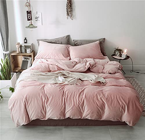 Lanqinglv Warme Winter Kissenbezug 80x80cm Rosa 2er Set Biber Plüsch Fleece Unifarben Kopfkissenbezug mit Reißverschluss Kissenhülle Doppelpack von Lanqinglv