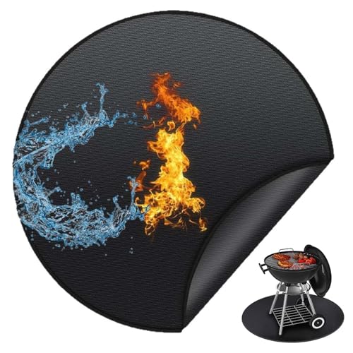 Hitzeschutzmatte, Hitzebeständige Unterlage, Feuerfeste Unterlage Kaffeemaschine, Feuerschutzmatte, Feuerfeste Matte für kaminofen, Runde feuerfeste Matte, feuerfeste Matte für Grill, Durchmesser 50cm von Lansls