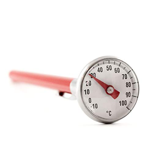 Edelstahl Küchenthermometer analog für Flüssigkeiten Fleisch Braten Tee Milch Einkoch Thermometer Lebensmittel wasserdicht 4412 von Lantelme