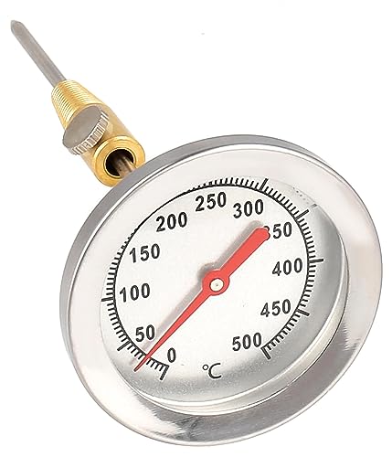 Lantelme 500 °C Grill Thermometer 15 cm Sonde Clip Edelstahl Backofen Pizzaofen Holzbackofen Analog Bimetall 4895 von Lantelme