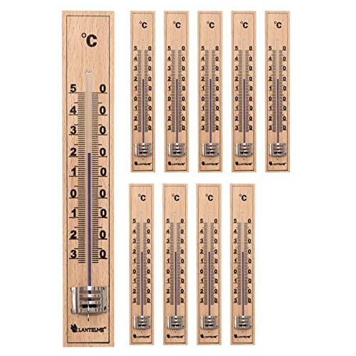 Lantelme® Zimmerthermometer analoges Holz Thermometer aus deutscher Herstellung Buchenholz auch für Außen und Innen (10) von Lantelme