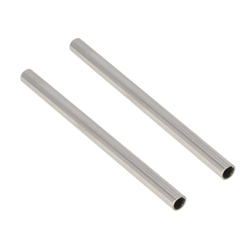Lantelme 2 Stück Edelstahlrohr poliert Ø 16mm Wandstärke 1,5mm Länge 2x 0,25m | V2A rostfreies Edelstahl Rundrohr 25cm | Rohr 250mm für Balkongeländer Geländerohr Treppengeländer Metallbauprojekte DIY von Lantelme