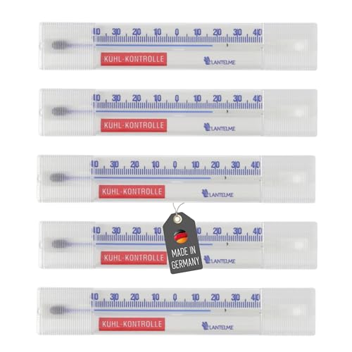 Lantelme 5 Stück Kühlschrankthermometer Set Waagrecht Selbstklebend | Temperatur -40°C bis 40°C | Kunststoff 14cm Lang | Kühlschrank Gefrierschrank Thermometer | Analog Made in Germany Lantelme 5 Stück Kühlschrankthermometer Set Waagrecht Selbstklebend | Temperatur -40°C bis 40°C | Kunststoff 14cm Lang | Kühlschrank Gefrierschrank Thermometer | Analog Made in Germany von Lantelme