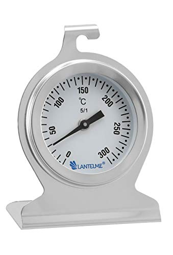 Lantelme Backofenthermometer 300 Grad Edelstahl Rostfrei zum Aufhängen und hinstellen Backofen Thermometer analog 5843 von Lantelme