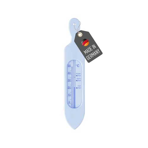 Lantelme Badethermometer Farbe Hellblau | Temperaturanzeige mit Richtangaben | Analog Bade Thermometer für Zuverlässige Wassertemperaturanzeige in Badewanne Badewasser (Hellblau) von Lantelme