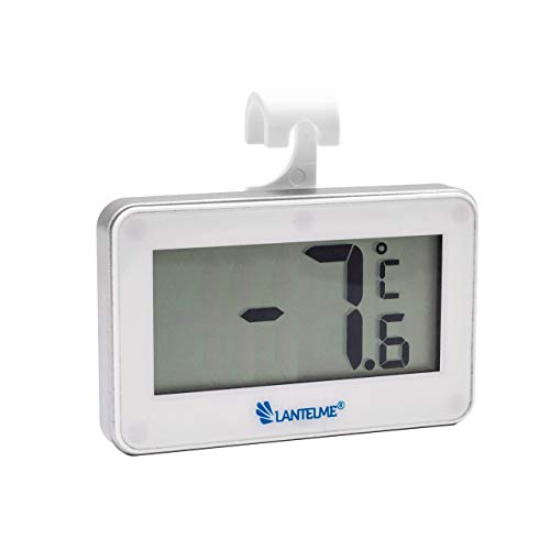 Lantelme Digital Kühlschrankthermometer magnetisch und mit Haken Kühlschrank Gefrierschrank Thermometer weiß 7978 von Lantelme