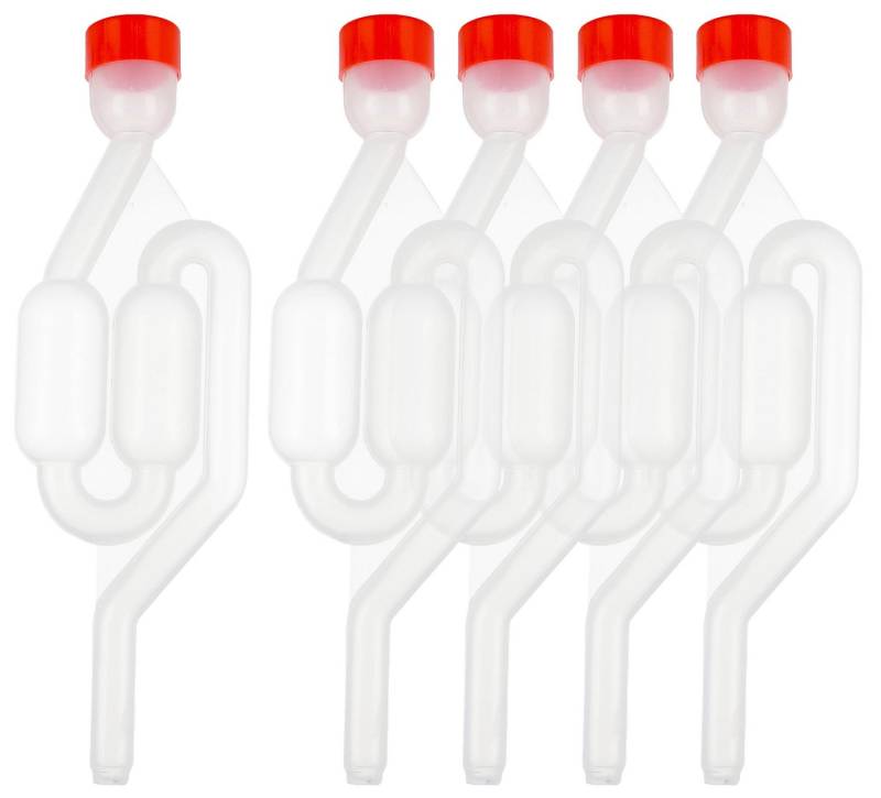 Lantelme Einmachglas Gärröhrchen Gärrohr Weinherstellung Gärspund Gäraufsatz, (5-tlg., 2 oder 5 Stück im Set), Auswahl Farbe und Stückzahl, Material Kunststoff von Lantelme