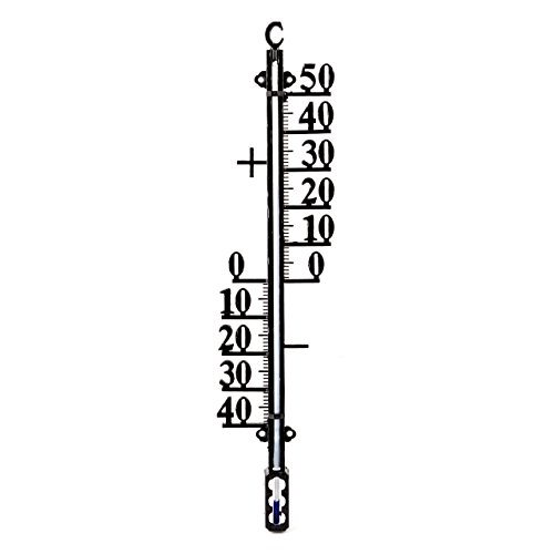 Lantelme Gartenthermometer Metall 41cm lang Temperatur -40°C bis 50°C | Analog Thermometer für Garten Außen Haus | Außenthermometer auch für Innen Zimmer Innenthermometer xxl groß (41cm Metall) von Lantelme