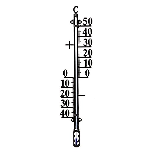 Lantelme Gartenthermometer Metall 18 bis 41cm analog Thermometer außen groß xxl Wandthermometer Innenthermometer (41cm Metall) von Lantelme