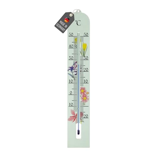Lantelme Gartenthermometer 40cm Grün mit Blumenmuster | Temperaturanzeige -23°C - 50°C Analog Große Skala Kunststoff | Made in Germany | Innen Außen Garten Thermometer zum Aufhängen Lantelme Gartenthermometer 40cm Grün mit Blumenmuster | Temperaturanzeige -23°C - 50°C Analog Große Skala Kunststoff | Made in Germany | Innen Außen Garten Thermometer zum Aufhängen von Lantelme