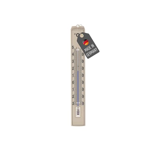 Lantelme Gartenthermometer Temperaturanzeige -30°C bis +50°C Analog | Wetterfest 17cm Kunststoff Farbe Beige | Thermometer für Zimmer Innen Außen Garten | Außenthermometer Innenthermometer (Beige) von Lantelme