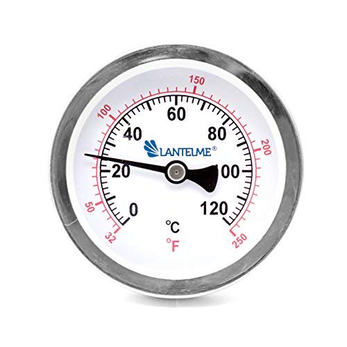 Lantelme Heizungsthermometer 1/2 Zoll 120 Grad Celsius Wasserthermometer Kaltwasser Heißwasser Thermometer blau analog 4672 von Lantelme