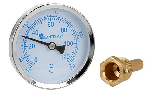 Lantelme Heizungsthermometer Metall Edelstahl Gehäuse 120°C Grad Celsius mit 1/2 Zoll mit Messing Tauchhülse für Heizung Wasserthermometer Kaltwasser Heißwasser Thermometer blau Analog 5927 Lantelme Heizungsthermometer Metall Edelstahl Gehäuse 120°C Grad Celsius mit 1/2 Zoll mit Messing Tauchhülse für Heizung Wasserthermometer Kaltwasser Heißwasser Thermometer blau Analog 5927 von Lantelme