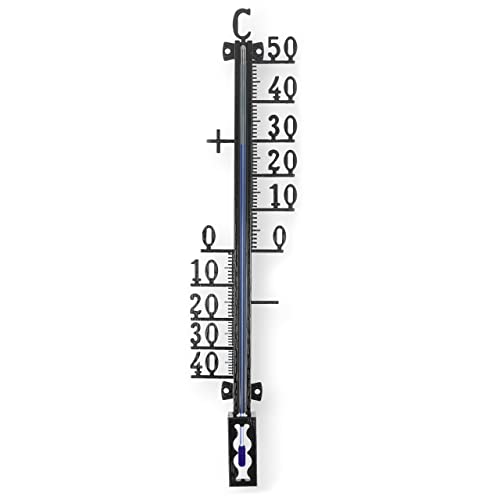 Lantelme Metall Thermometer 18cm analog für Innen Zimmer Außen Garten Außenthermometer Innenthermometer Raumtemperaturmesser von Lantelme