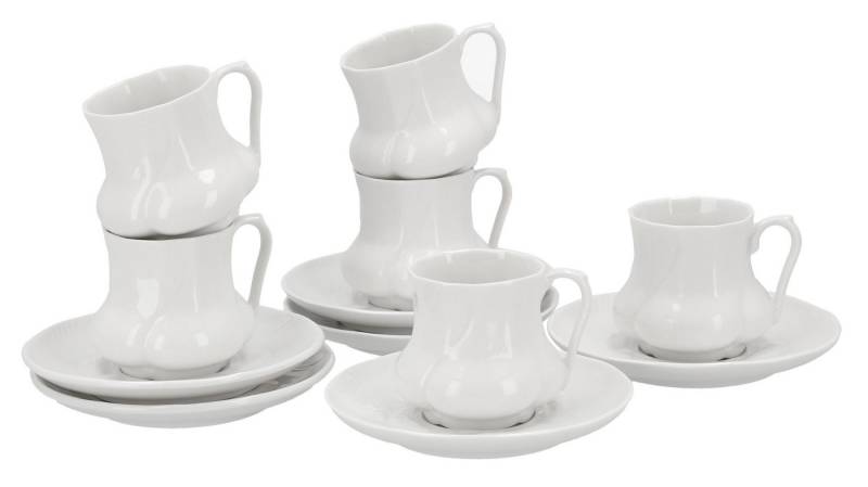 Lantelme Kaffeeservice Kaffeentassen Kaffeeservice Kaffeekannen Set (12-tlg), 6 Personen, aus feinem Porzellan, handarbeit von Lantelme
