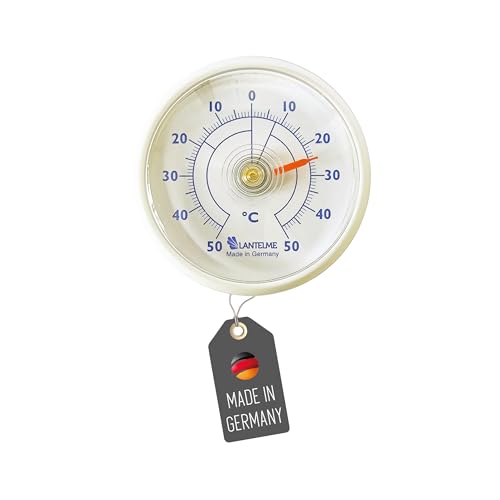 Lantelme Kühlschrankthermometer selbstklebend Temperatur + - 50°C im Weiß | Thermometer für Gefrierschrank Eisfach Kühltheke Kühlzelle Kühlfach Kühlschrank | zum ankleben Bimetall Analog (Weiß) von Lantelme
