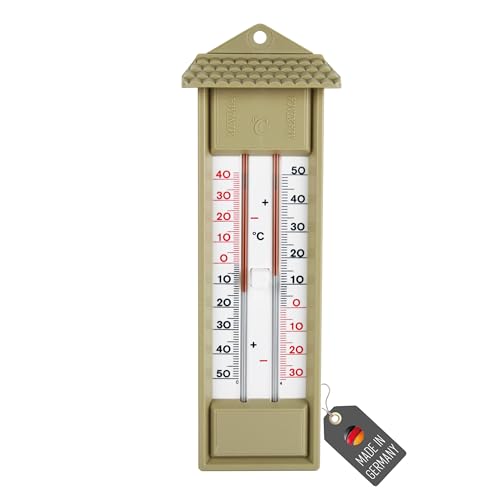 Lantelme Minima Maxima Thermometer in Beige Temperaturanzeige der Höchstwerte und Tiefstwerte | Minimax Analog Temperaturmesser für Haushalt Garten Gewächshaus | Gartenthermometer Außenthermometer Lantelme Minima Maxima Thermometer in Beige Temperaturanzeige der Höchstwerte und Tiefstwerte | Minimax Analog Temperaturmesser für Haushalt Garten Gewächshaus | Gartenthermometer Außenthermometer von Lantelme