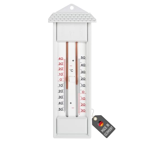 Lantelme Minimal Maximal Thermometer in Weiss Temperaturanzeige der Höchstwerte und Tiefstwerte | Minimaxi Analog Temperaturmesser für Haushalt Garten Gewächshaus | Gartenthermometer Außenthermometer Lantelme Minimal Maximal Thermometer in Weiss Temperaturanzeige der Höchstwerte und Tiefstwerte | Minimaxi Analog Temperaturmesser für Haushalt Garten Gewächshaus | Gartenthermometer Außenthermometer von Lantelme