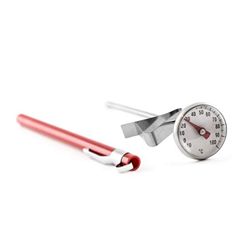 Lantelme Analog Teethermometer mit Edelstahlclip | Für Teekanne oder Teeglas | Temperaturbereich -10 bis +100°C | Wasserdicht, spülmaschinengeeignet | Thermometer für Tee und Heißgetränke von Lantelme